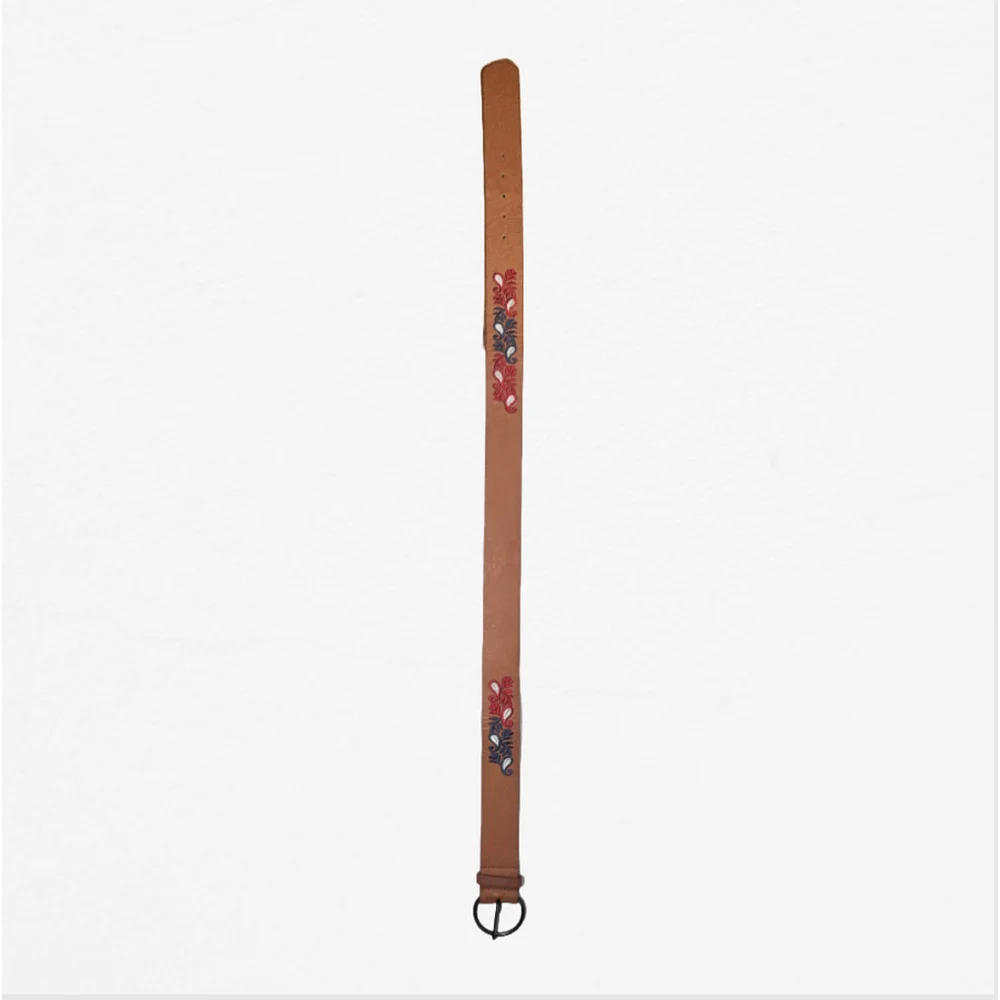 🌷 Red, White and Blue Paisley Embroidered Belt - Size 9